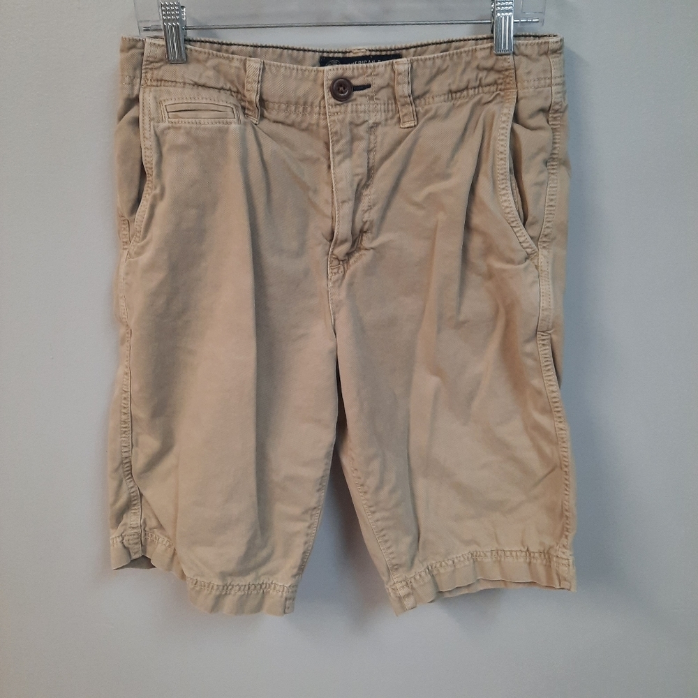 American Eagle Outfitters Khaki Longer Length Shorts Size 30